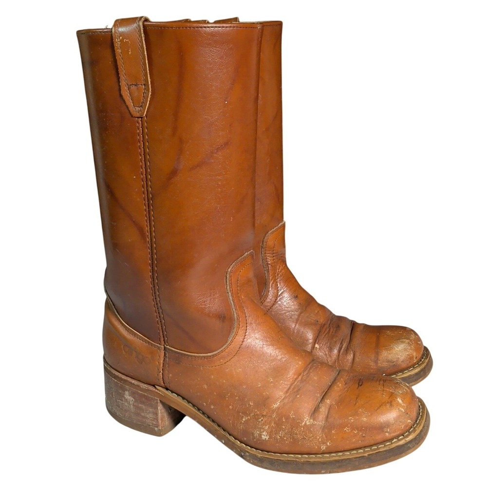 Vintage Dingo Acme Campus Boots Mens Size 10.5D Brown Leather Western 256002